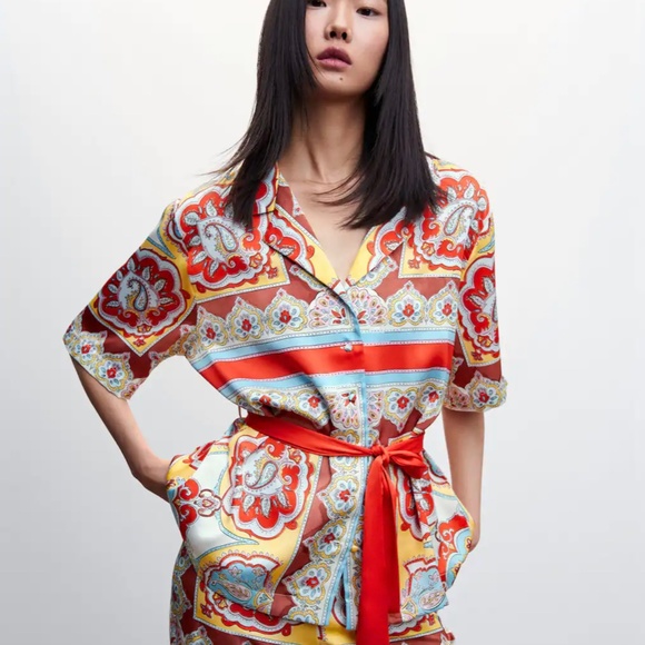 Mango Baroque printed top and pants - Picture 4 of 4